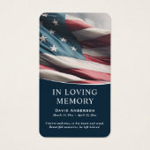 Blauwe Amerikaanse vlag herdenkingsgebedskaarten Visitekaartje