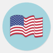 Blauwe Amerikaanse vlagstickers Ronde Sticker (Voorkant)