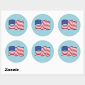 Blauwe Amerikaanse vlagstickers Ronde Sticker (Vel)