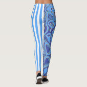 Blauwe Amoba- en Stripe Leggings (Achterkant)