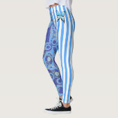 Blauwe Amoba- en Stripe Leggings (Links)