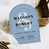 Blauwe Ampersand Zwart & Wit Fotoboog bruiloft Kaart