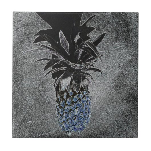 Blauwe ananas Asphalt Texture Industrial Tegeltje (Voorkant)