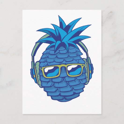 Blauwe ananas briefkaart (Voorkant)