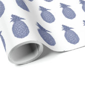 Blauwe Ananas Cadeaupapier (Rol Hoek)