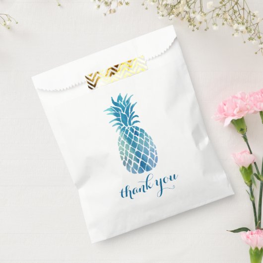 Blauwe ananas Dank u Bedankzakje (Gezegeld)