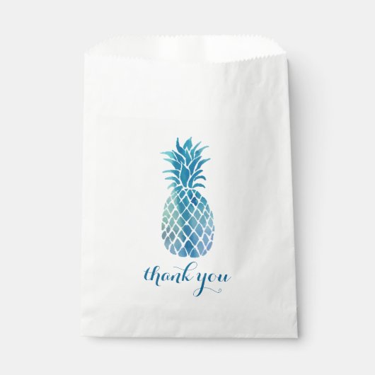 Blauwe ananas Dank u Bedankzakje (Voorkant)