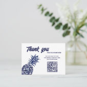 Blauwe ananas Dank u Visitekaartje (Staand voorkant)