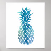 blauwe ananas poster (Voorkant)