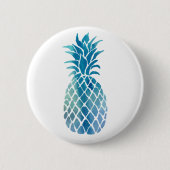 blauwe ananas ronde button 5,7 cm (Voorkant)