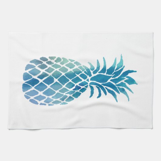 blauwe ananas theedoek (Horizontaal)