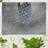 Blauwe ananassegelstructuur theedoek (Gevouwen)