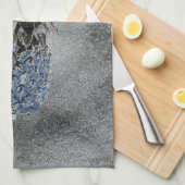 Blauwe ananassegelstructuur theedoek (Quarter Fold)