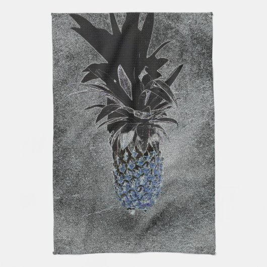 Blauwe ananassegelstructuur theedoek (Verticaal)