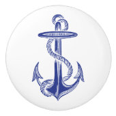Blauwe  Anchor Knob Keramische Knop (Voorkant)