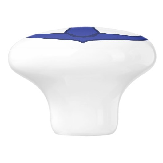 Blauwe anchor Nautical Threadinet Knob Keramische Knop (Zijkant)