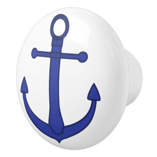 Blauwe anchor Nautical Threadinet Knob Keramische Knop (Rechts)