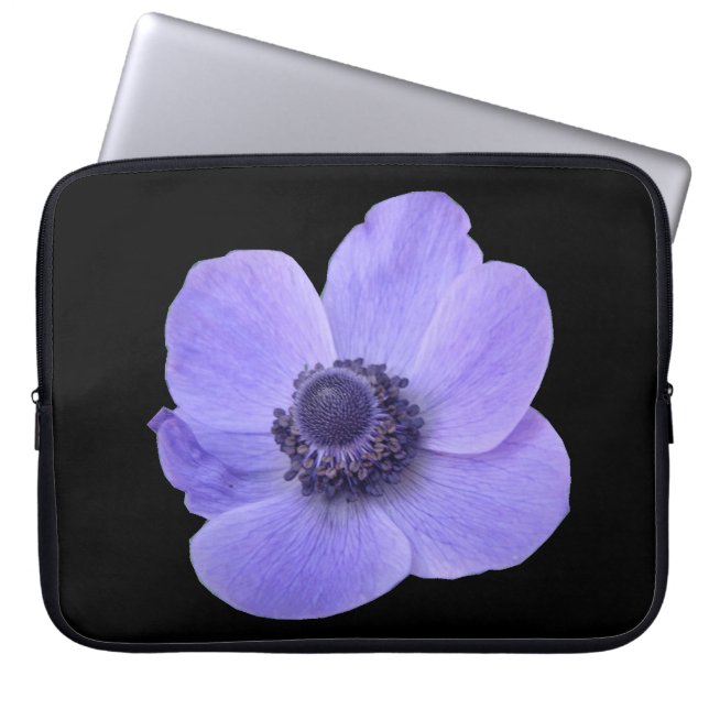 Blauwe Anemone Laptop Tas (Voorkant)