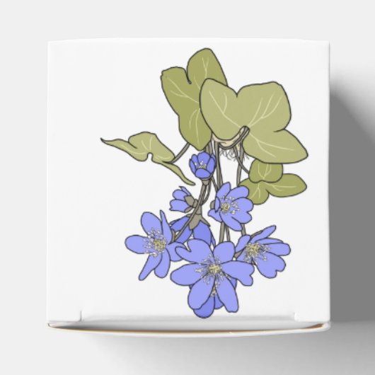 Blauwe anemonen op wit bedankdoosjes (Bovenkant)