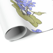 Blauwe anemonen op wit cadeaupapier (Rol Hoek)