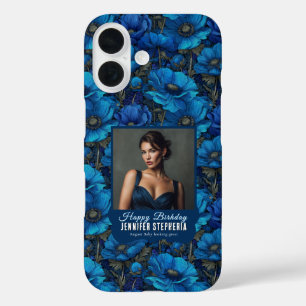 Blauwe Anemonen Tuin Verrassingsverjaardag Trendy iPhone 16 Hoesje