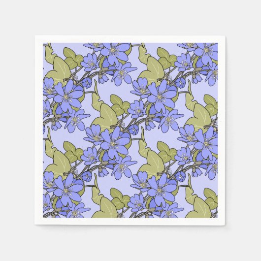 Blauwe Anemones Servet (Voorkant)