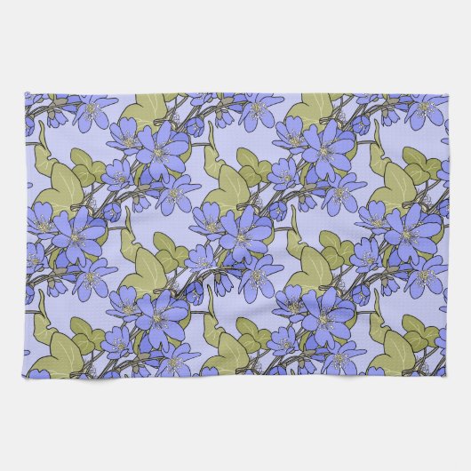 Blauwe Anemones Theedoek (Horizontaal)