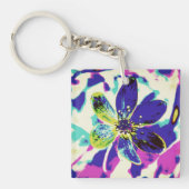 blauwe anemonsleutelhanger sleutelhanger (voorkant)