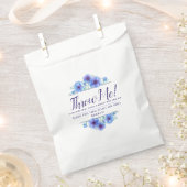 Blauwe anemoon bloemen kunst bruiloft gooi me bloe bedankzakje (Geknipt)