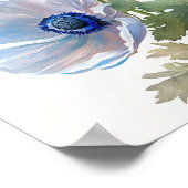 Blauwe Anemoon Bloemen Kunstprint Poster (Hoek)