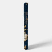 Blauwe Anemoon Bloemig Goud Design Case-Mate iPhone Case (Achterkant / Links)