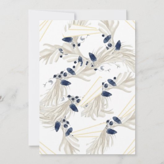 "Blauwe anemoon bloesems: bloemenbruiloft" Save The Date (Achterkant)