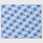 Blauwe anemoon botanische waterverf art wrap cadeaupapier (Vlak)