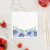 Blauwe Anemoon en Eucalyptus bruiloft Servet (Insitu)