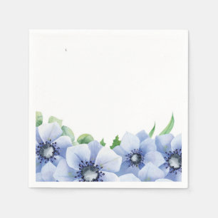 Blauwe Anemoon en Eucalyptus bruiloft Servet