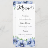 Blauwe Anemoon en Eucalyptus Menu (Voorkant / Achterkant)