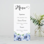 Blauwe Anemoon en Eucalyptus Menu (Staand voorkant)