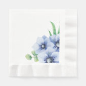 Blauwe Anemoon en Eucalyptus Trouwpapier Servet (Voorkant)