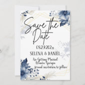 "Blauwe Anemoonbloesems: Bloemige Trouwdag" Save The Date (Voorkant)