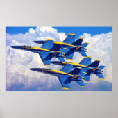 Blauwe Angels in het Poster van de wolken (Voorkant)