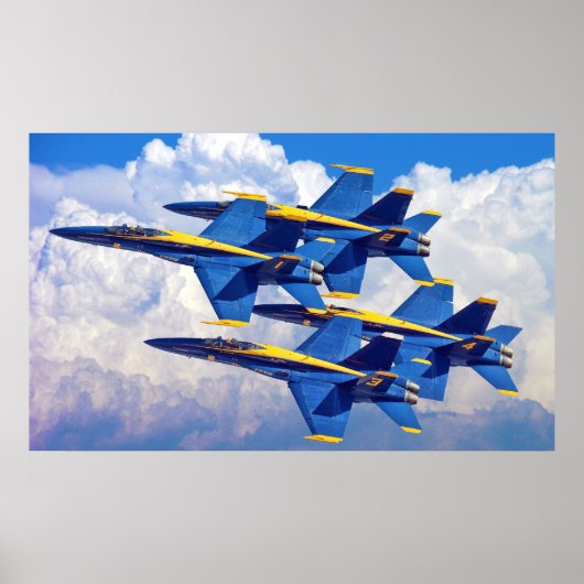 Blauwe Angels in het Poster van de wolken (Voorkant)