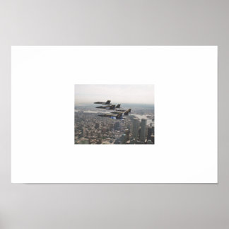 Blauwe Angels over de Twin Towers Poster