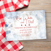 Blauwe Anjer Bloemen 4 juli bruiloft Save The Date