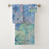 Blauwe anjers in  stijl bad handdoek (Insitu)