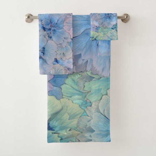 Blauwe anjers in  stijl bad handdoek (Insitu)