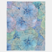 Blauwe anjers patroon in  stijl fleece deken (Voorkant)