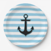 Blauwe anker, bootanker, scheepsanker, strips papieren bordje (Voorkant)