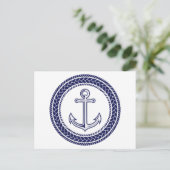 Blauwe Anker en Rope Briefkaart (Staand voorkant)