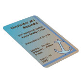 Blauwe Anker Kustkleuren Stateroom Deurmarkering Magneet (Rechterzijde)