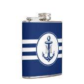 Blauwe anker met monogram heupfles (Rechts)